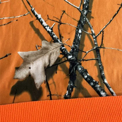 Țesătură fleece Camo Orange Blaze
